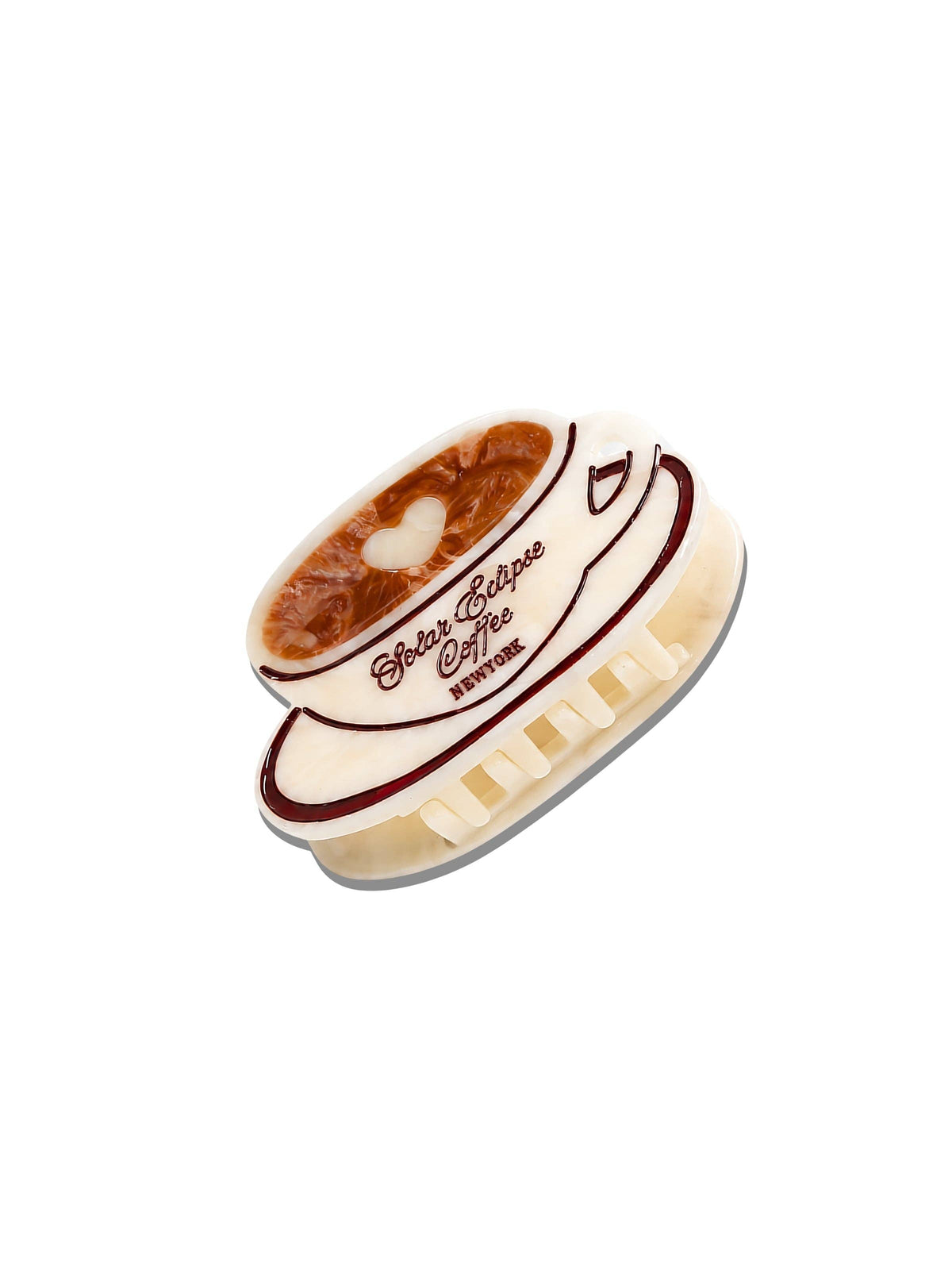 Hand-painted Vintage Cafe Coffee Lay Down Claw Hair Clip | Eco-Friendly