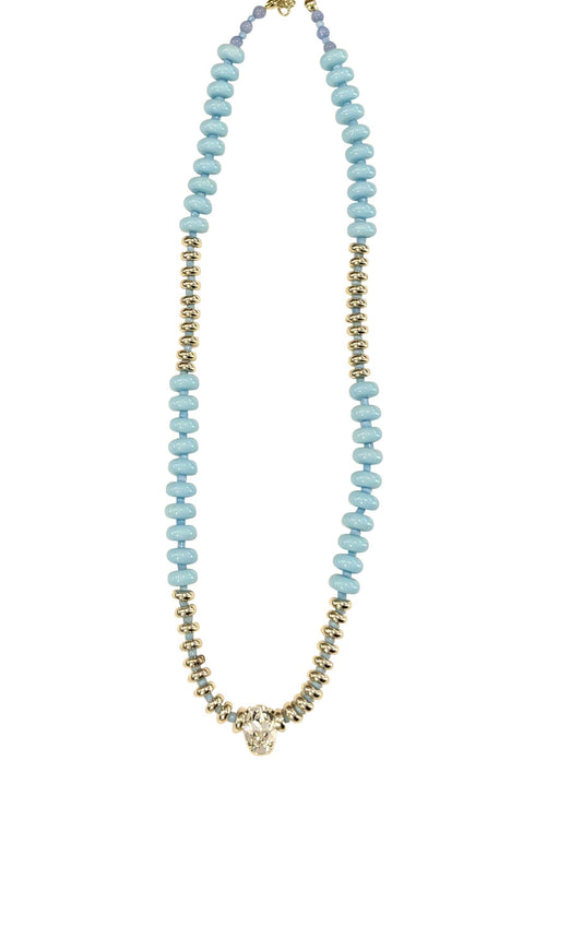 Sampson Blue Beaded Necklace