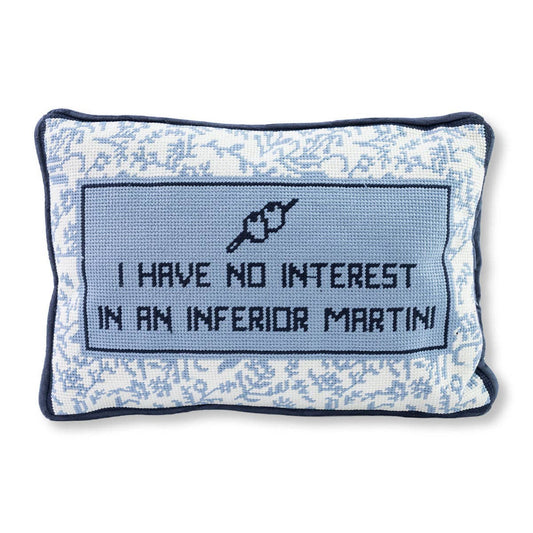 Inferior Martini Needlepoint Pillow