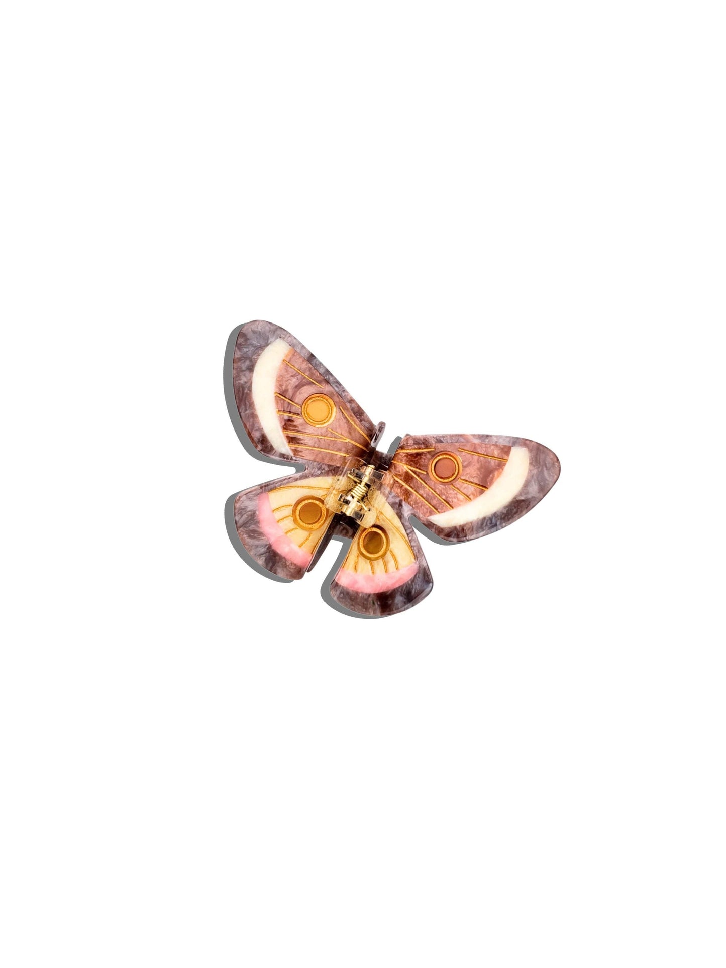 Hand-painted Emperor Silk Moth Claw Hair Clip