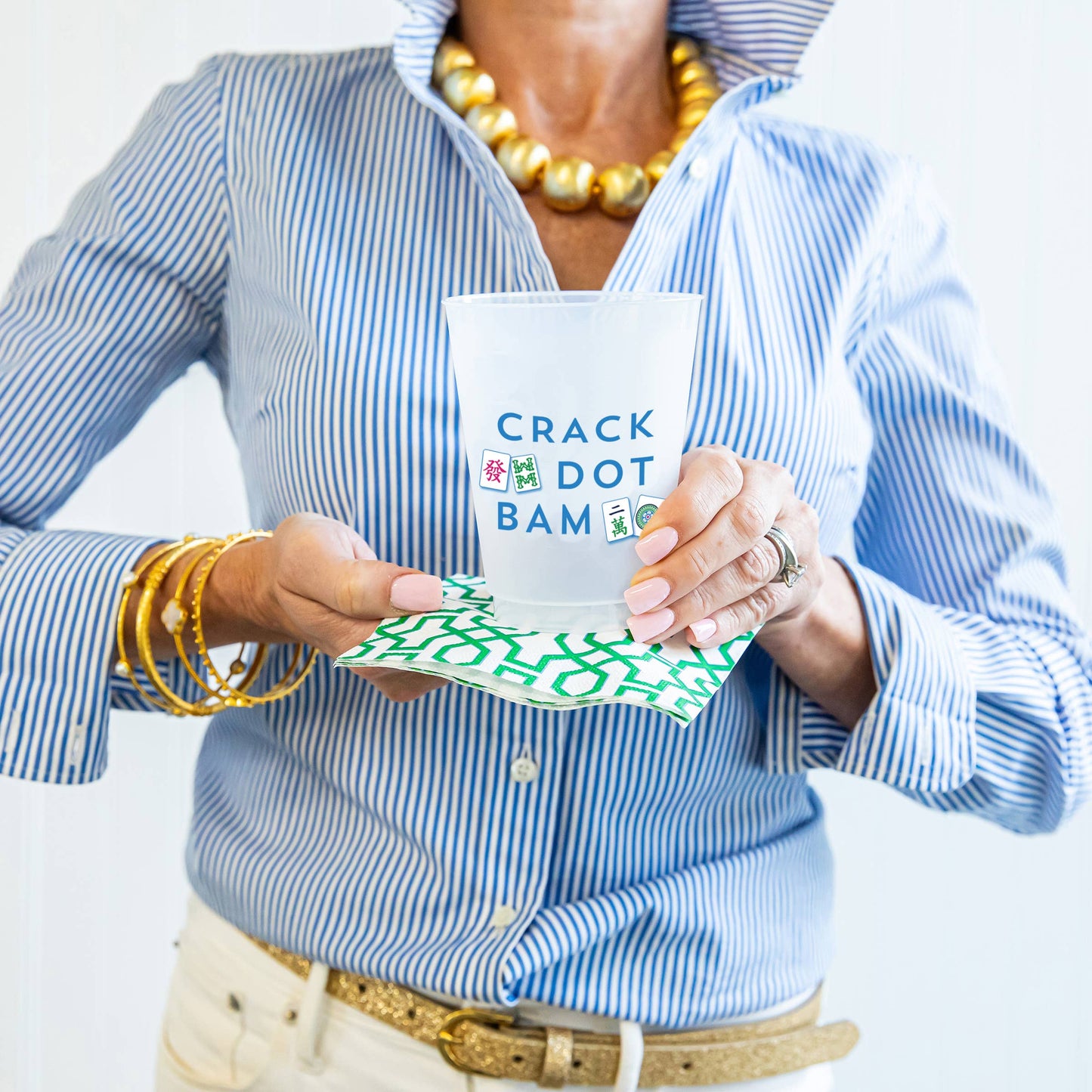 In Stock Mahjong Crack Dot Bam Shatterproof Cups