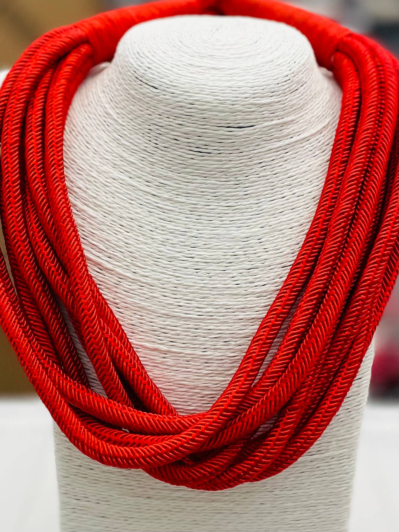Slub Strand Necklace (red)