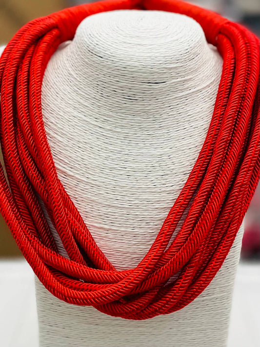 Slub Strand Necklace (red)