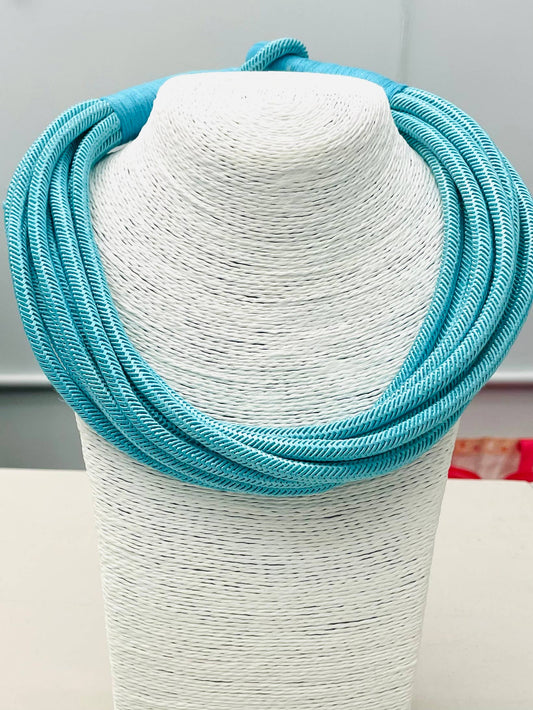 Slub 8-Strand Necklace (turquoise)