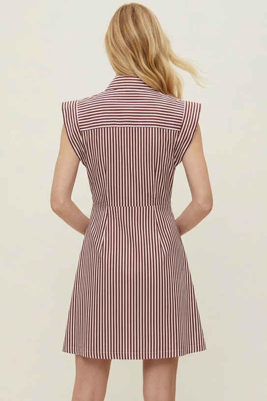 Stripe Cap Sleeve Mini Dress