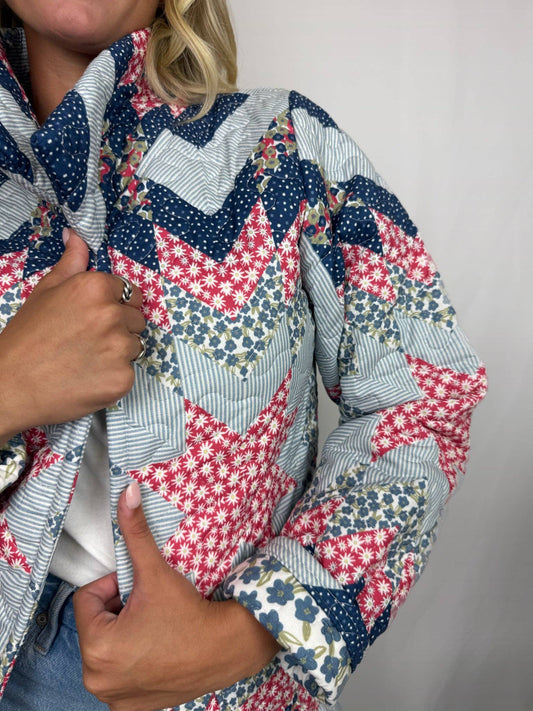 Adeline Patchwork Americana Quilted Jacket