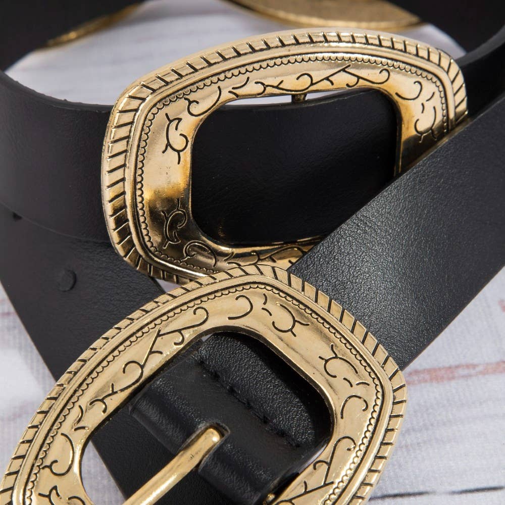 Western Concho Vegan Leather Belt
