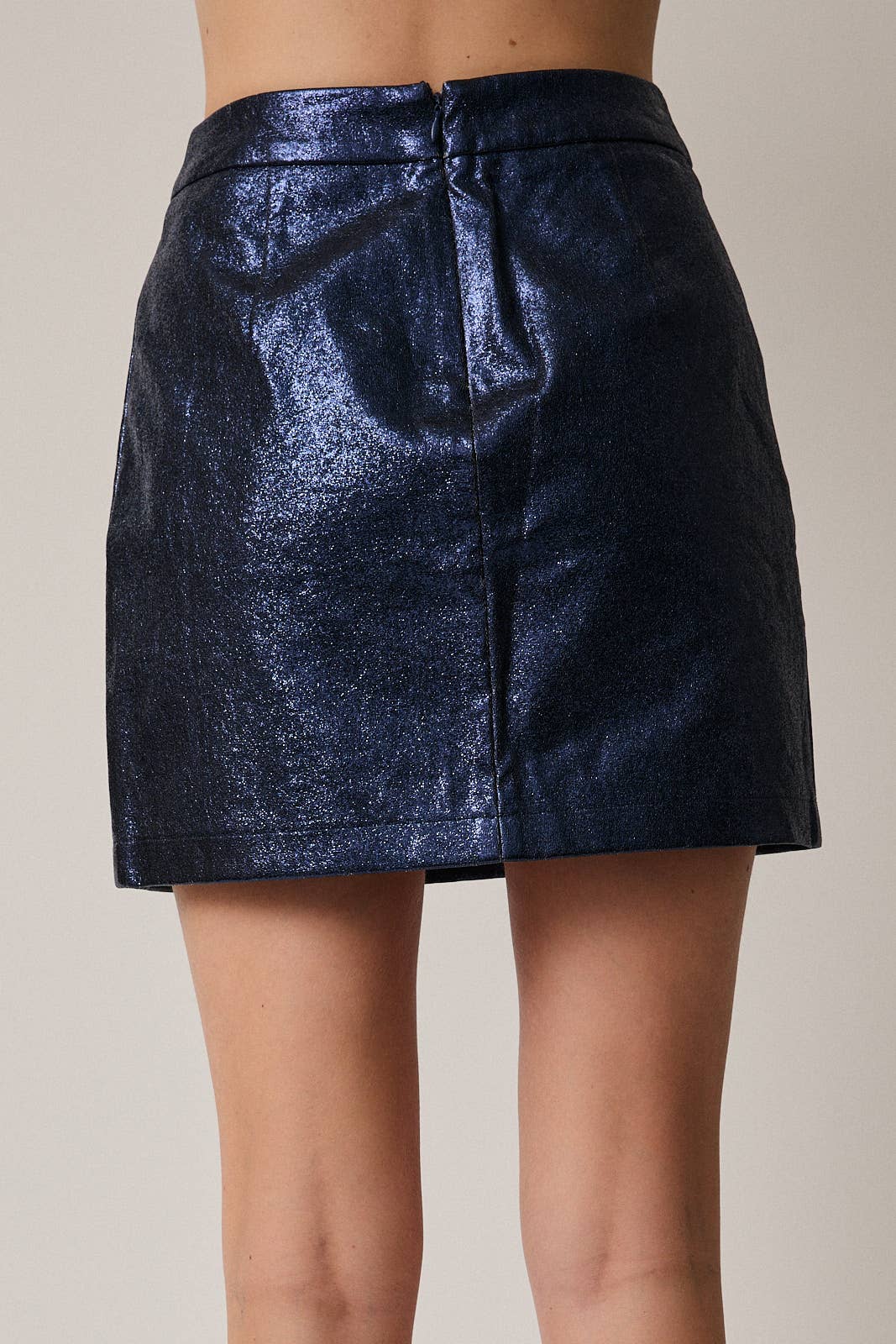 Foil Faux Leather Mini Skirt