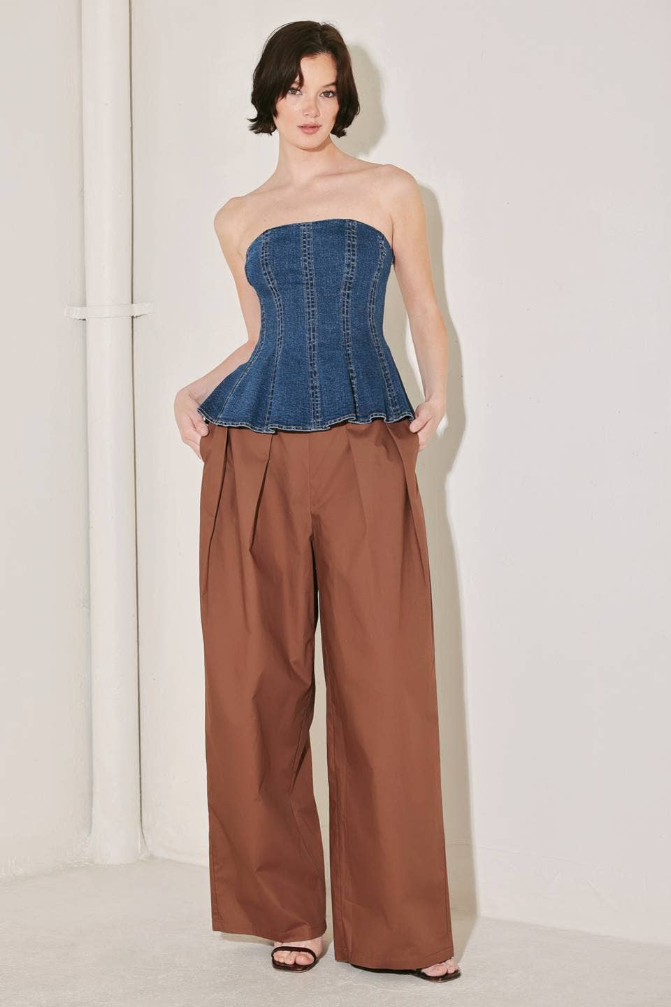 Strapless Denim Top