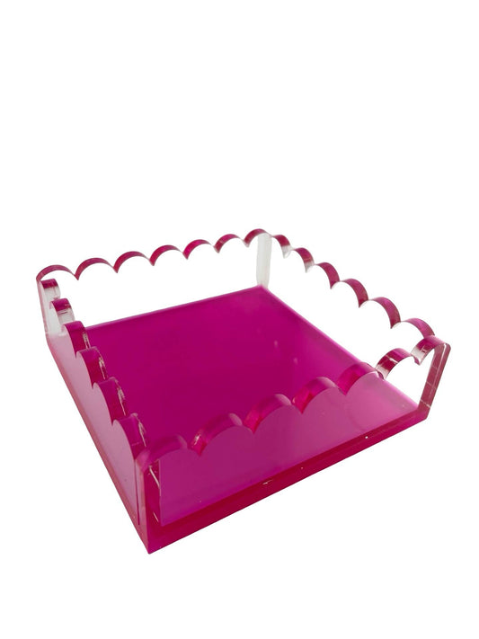 Cocktail Napkin Holder Scalloped/Pink