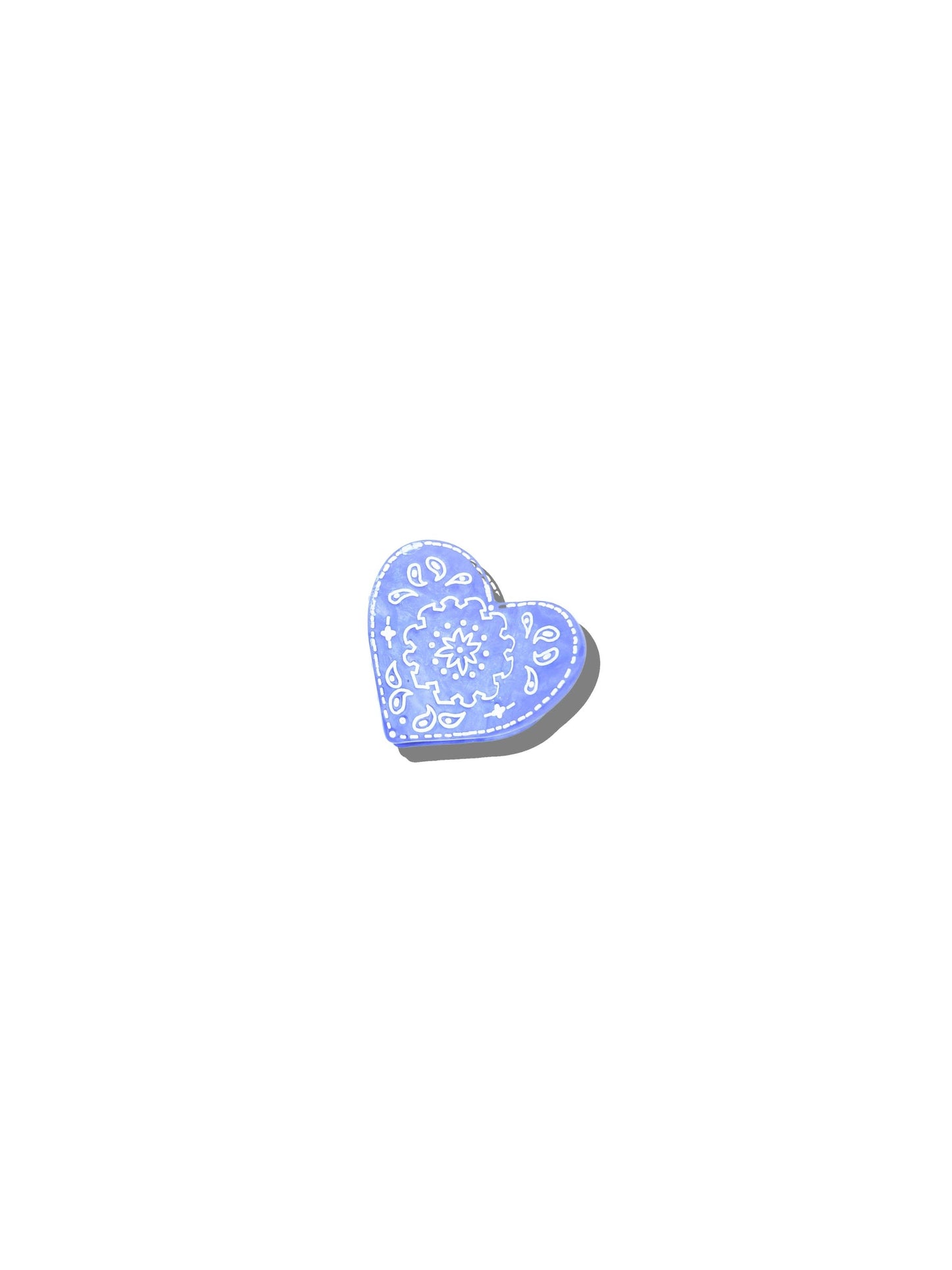 Hand-painted Paisley Heart Grip Charm | Eco-Friendly