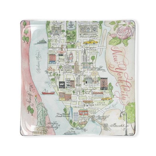Robyn Love Steele Glass Tray- New York