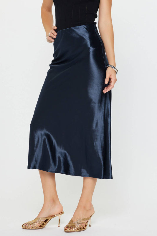 Satin Slip Midi Skirt