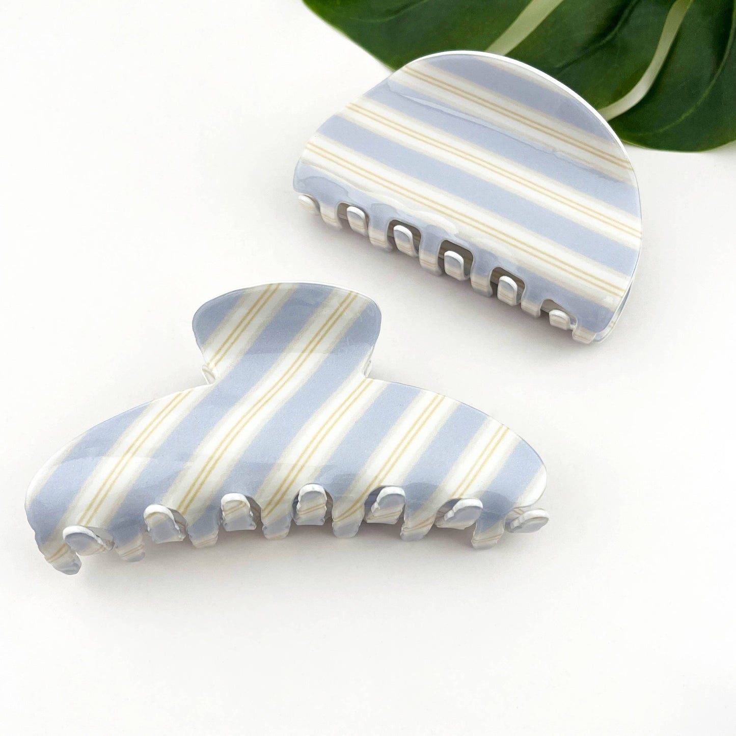 Baby Blue Classic Stripe Hair Clip