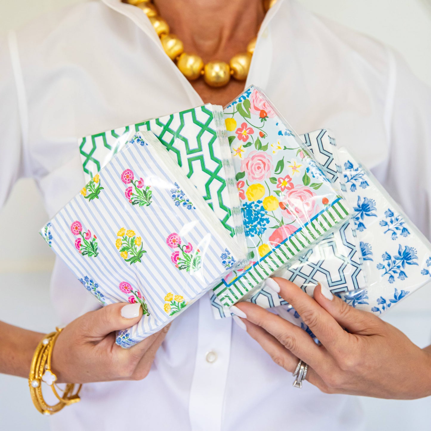 Strawberry Floral Cocktail Napkins