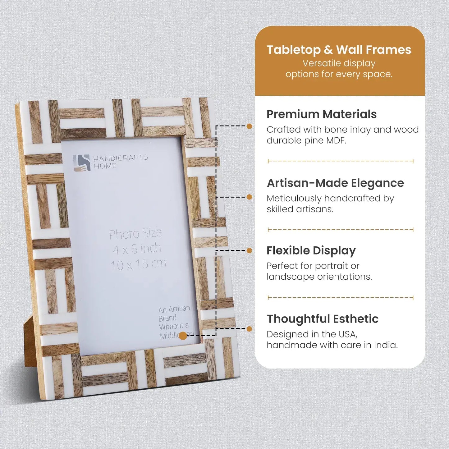 Picture Frames Marquet Grid Resin & Wood Inlay Collection