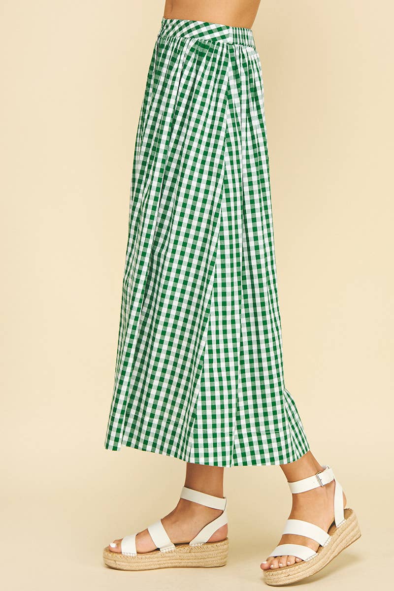 Gingham Button Down Skirt