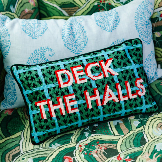 Deck the Halls Needlepoint Pillow