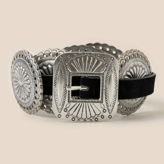 Western Concho Disc Decor Buckle Belt