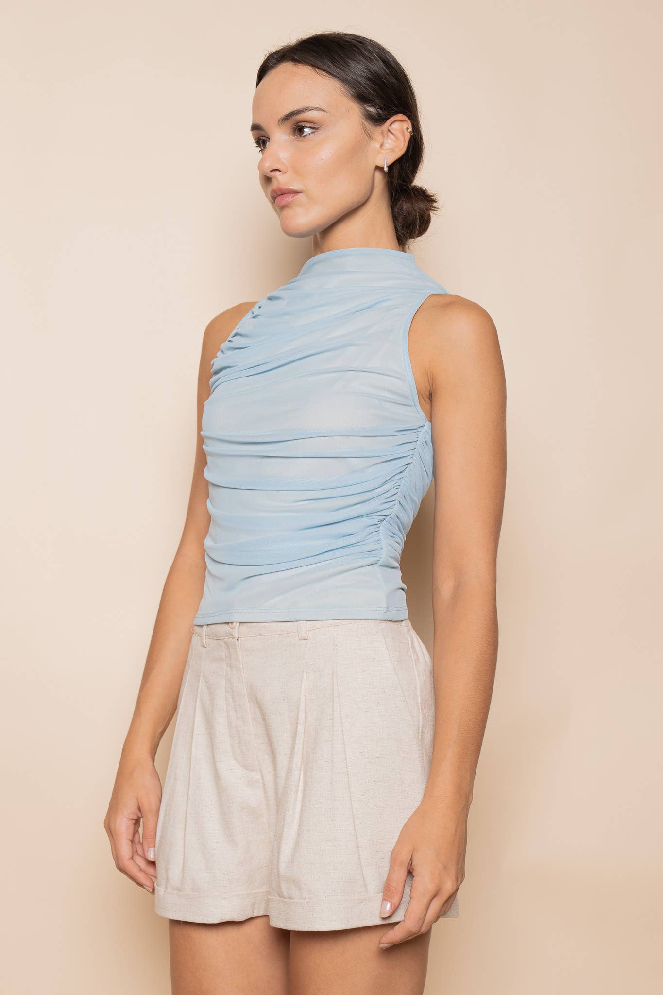 Ruched Mesh Tank