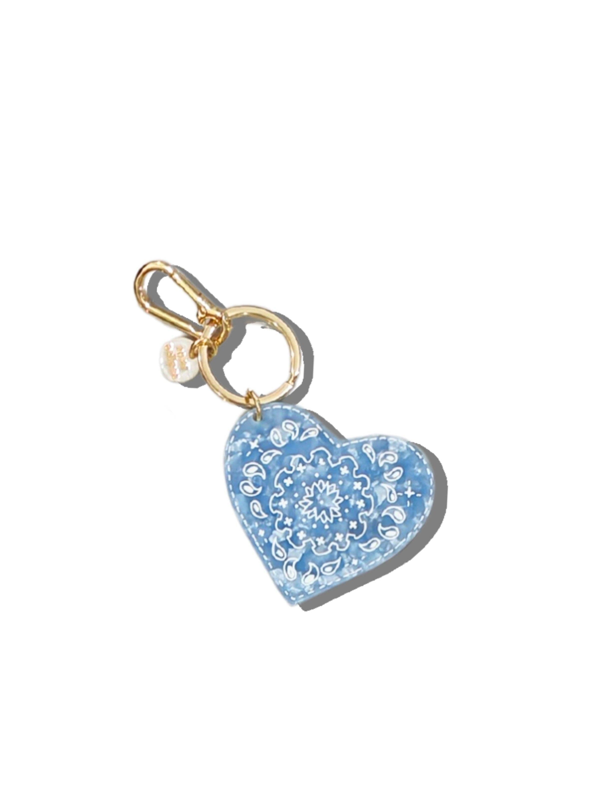 Hand-painted Paisley Heart Bag Charm + Keychain | Limited Edition ...