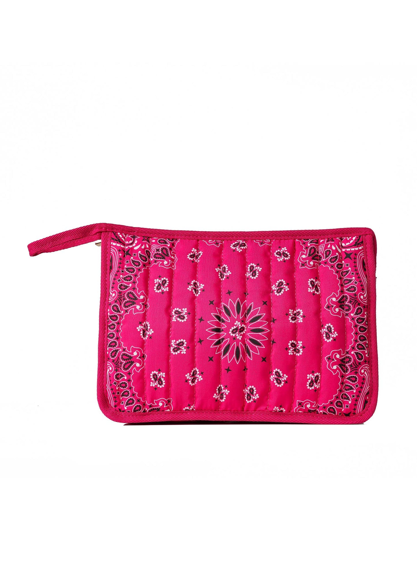 Bandana Print Pouch -Beau Hot Pink