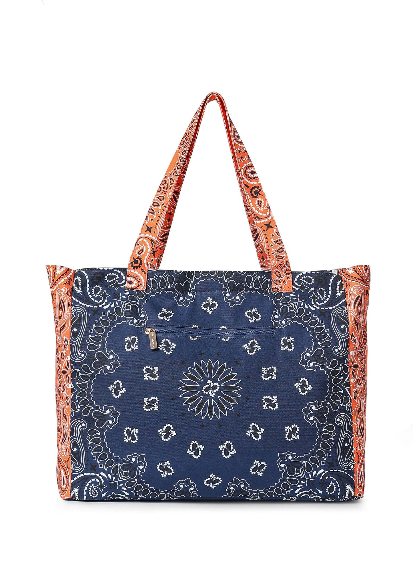 Bailey Navy/Orange Bandana Tote