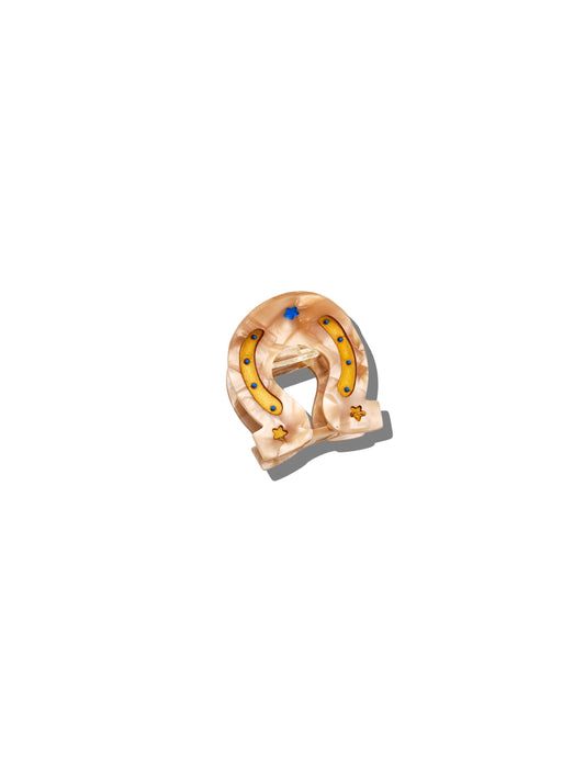 Hand-Painted Mini Horseshoe Claw Hair Clip | Eco-Friendly