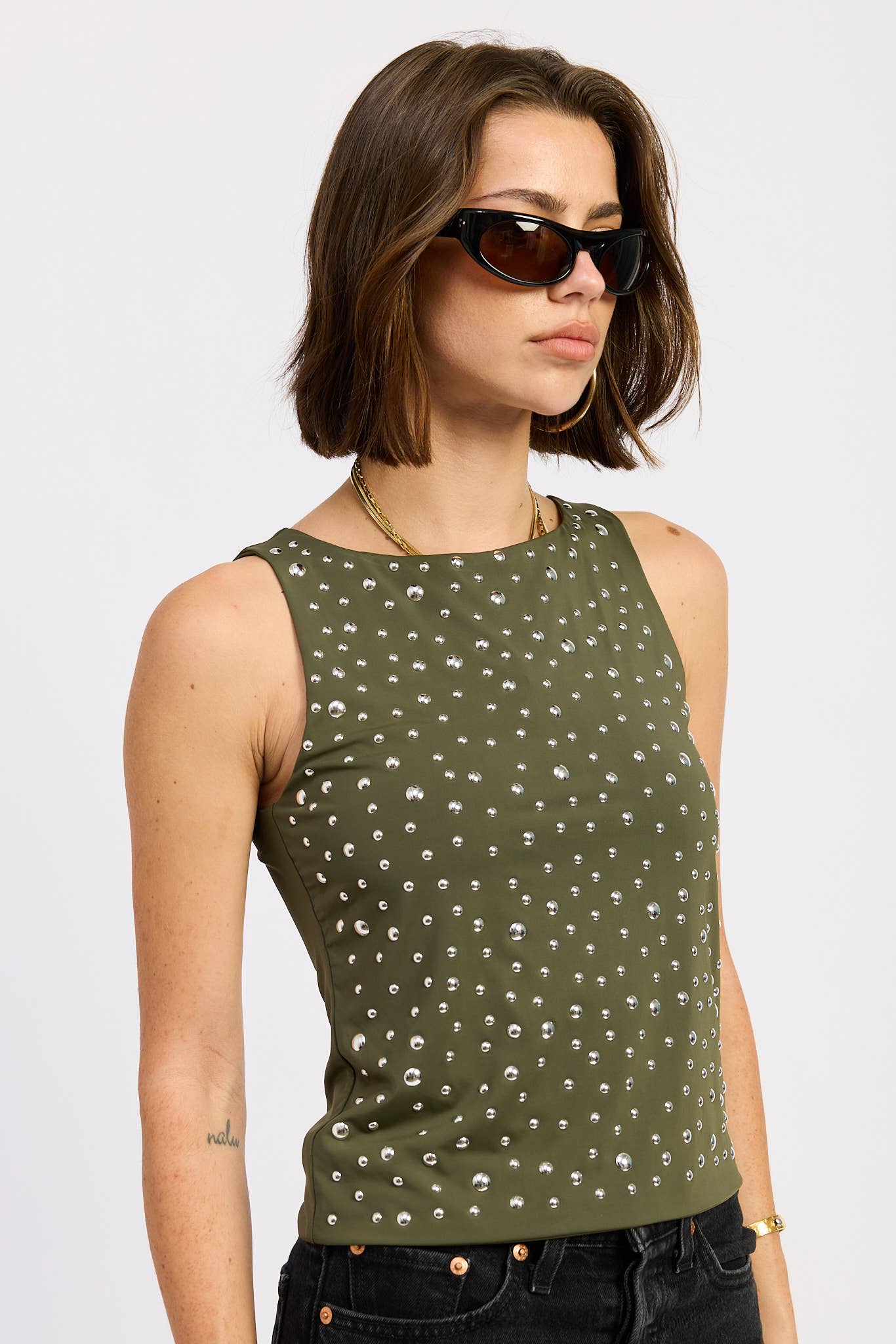 Studded Stretchy Tank