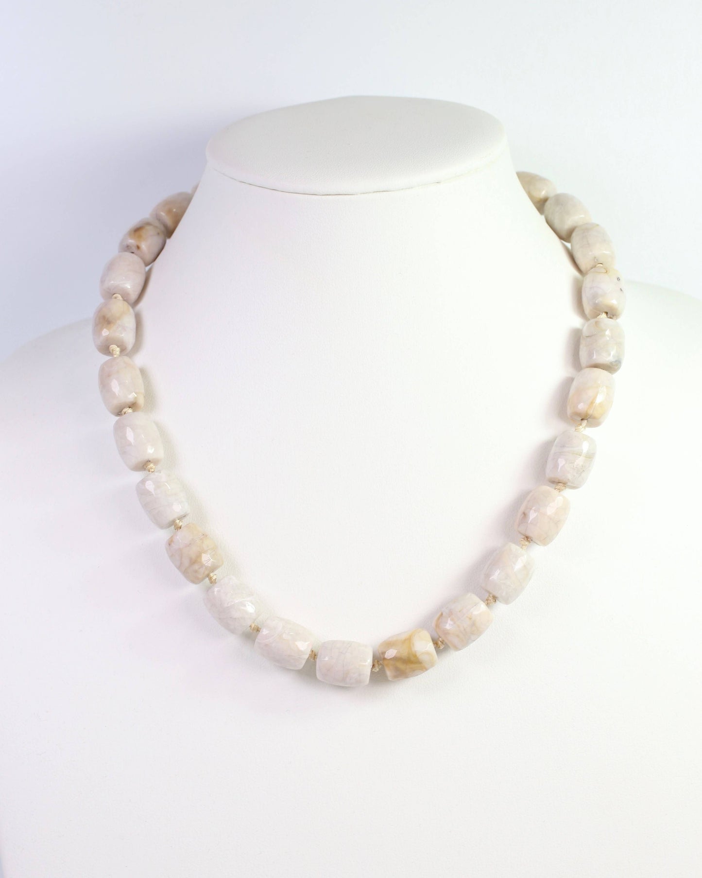 Charlestown Textured Beaded Necklace Natural