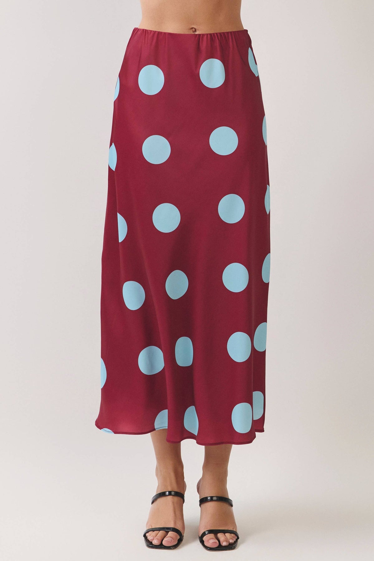 Burgundy & Blue Midi Skirt
