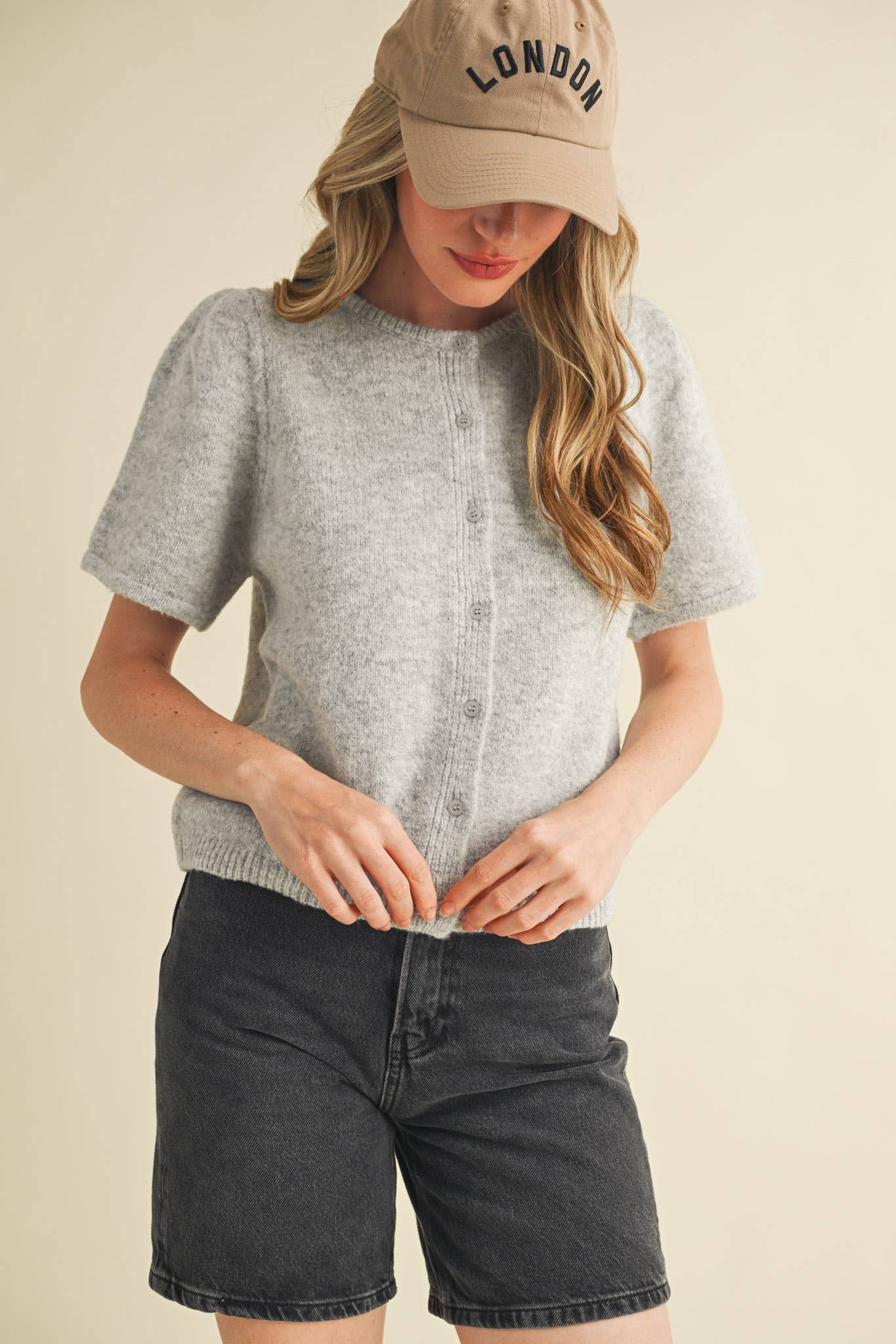 Short Sleeve Basic Sweater
