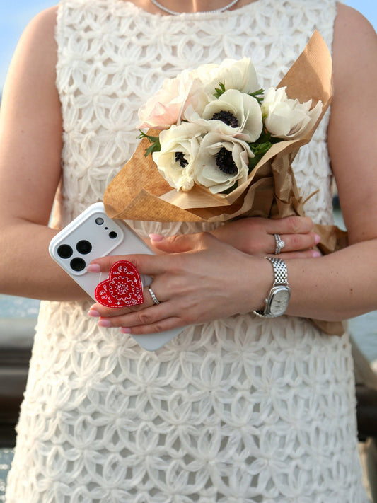 Hand-painted Paisley Heart Grip Charm | Eco-Friendly