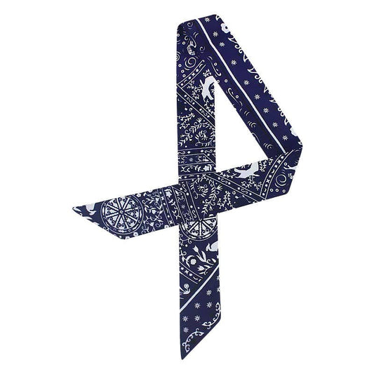 Knotted Navy Bandana Scarf Necklace