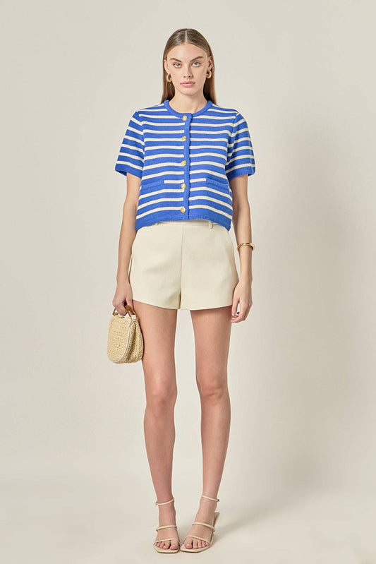 Knit Striped Sweater Cardigan