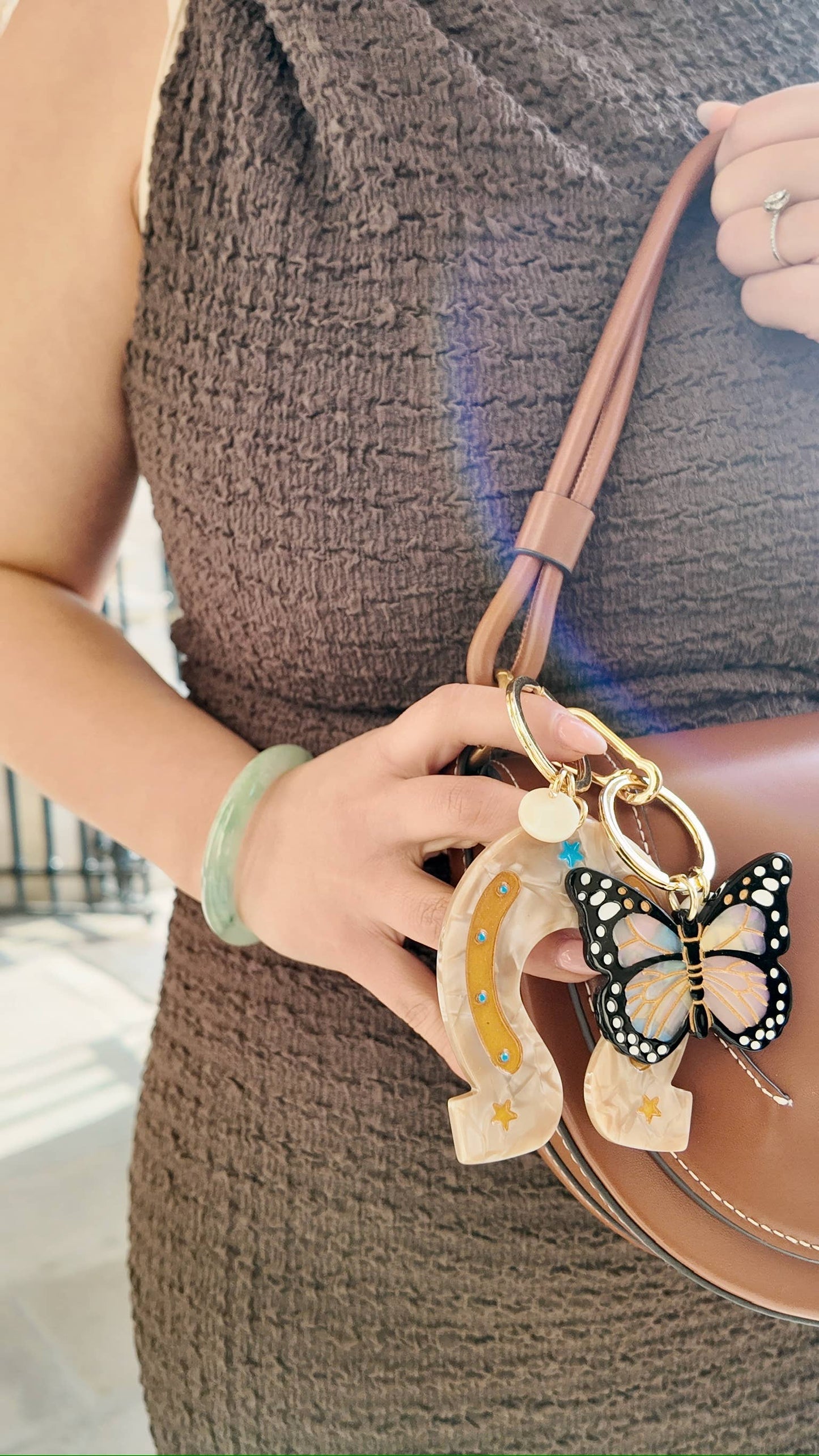 Hand-painted Lucky Horseshoe Bag Charm & Keychain | Western