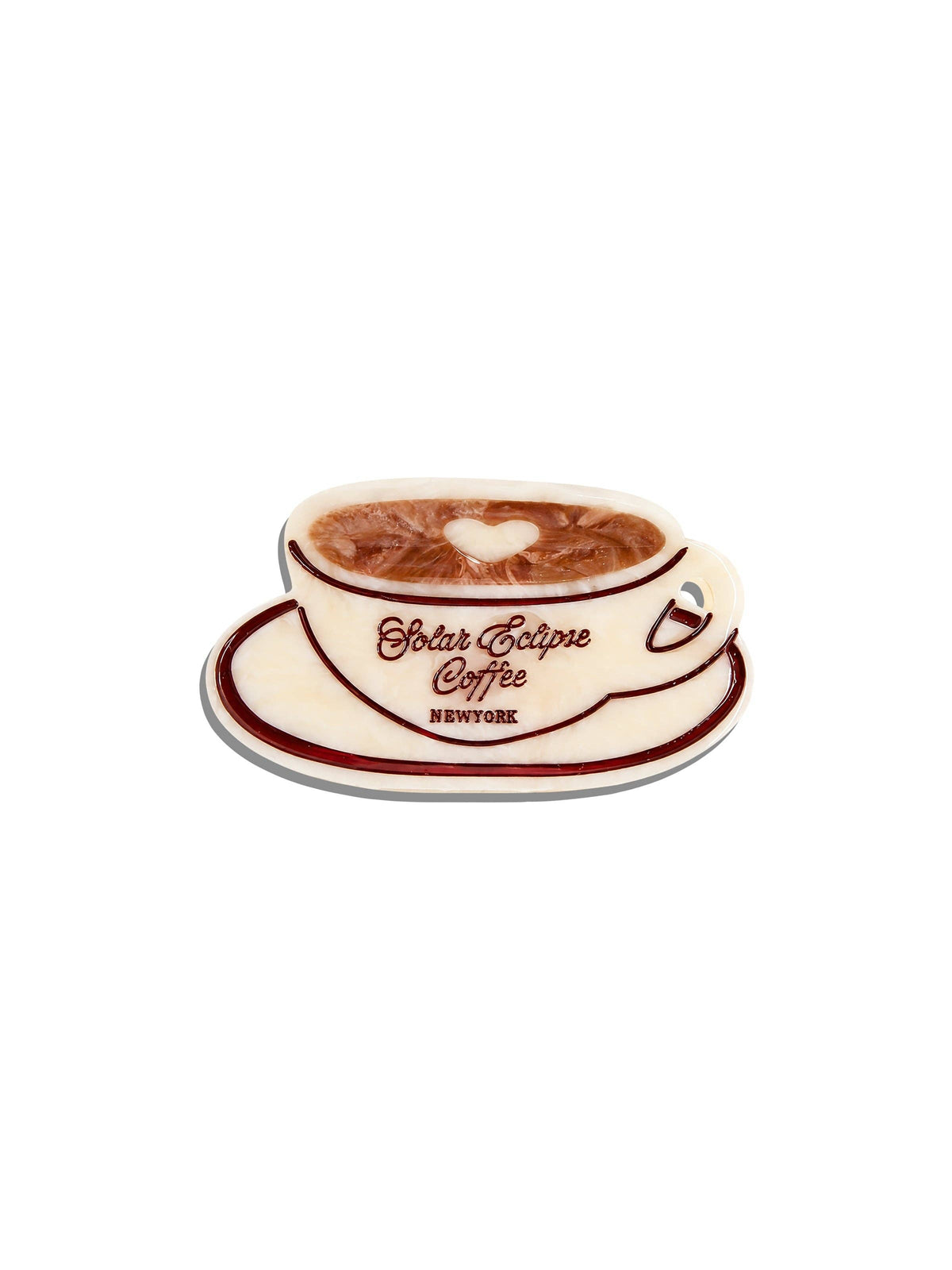 Hand-painted Vintage Cafe Coffee Lay Down Claw Hair Clip | Eco-Friendly