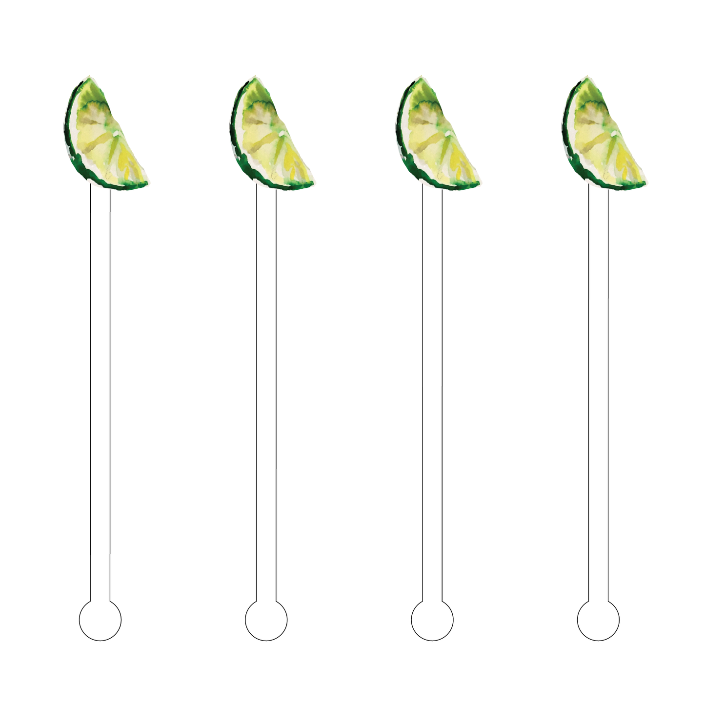 Lime Wedge Acrylic Stir Sticks