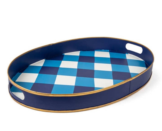 Buffalo Plaid Olivia Tray in Navy