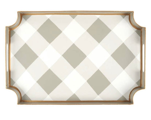 Taupe Buffalo Plaid Tray