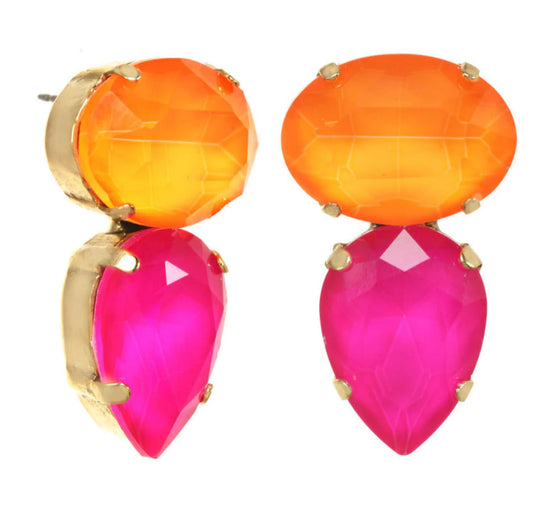Ally Earring in Electric Pink/Orange
