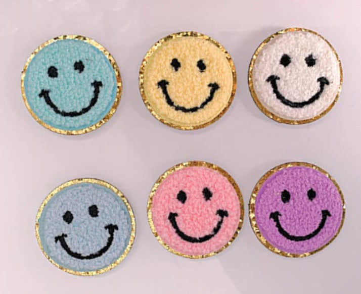 White Smiley Face Patch