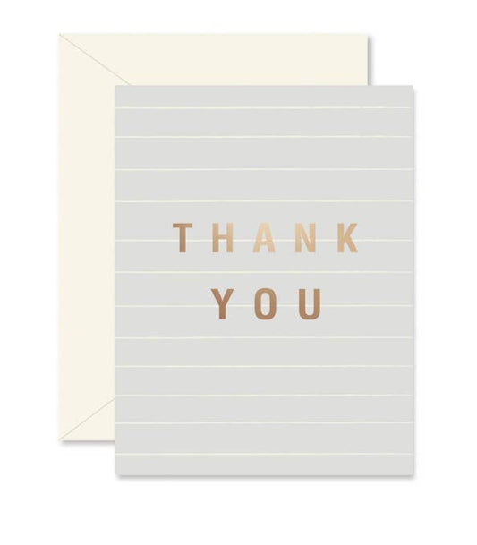 Gray Lines Thank You Card