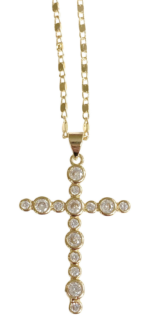 Bezel Cross Necklace